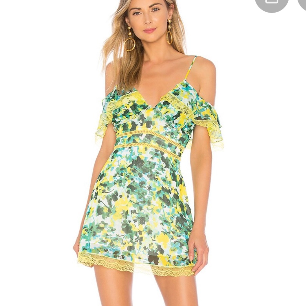 Revolve x House of Harlow Devi Dress in Kelly Green Floral | Size: XS